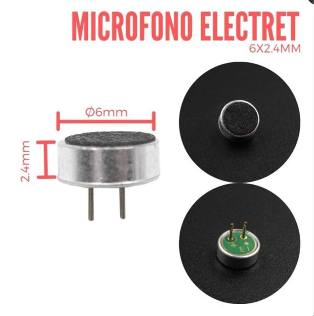 Micrófono Electret 6x2.4mm