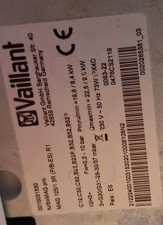 Calentador Vaillant - blanco