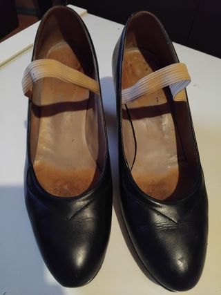Zapatos baile piel negros 40 flamenco semiprofesio
