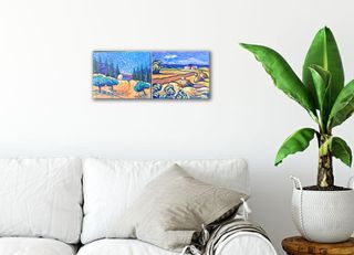 Cuadro pintura al óleo  paisaje impresionismo