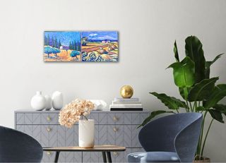 Cuadro pintura al óleo  paisaje impresionismo