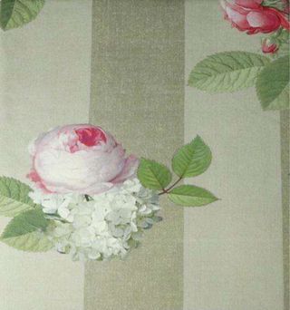 Tovaglia Brandani 140x180cm righe e peonie