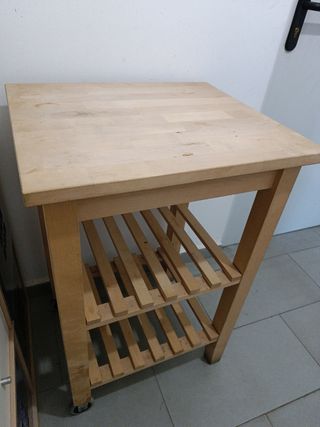 Carrito cocina madera, isla cocina con ruedas
