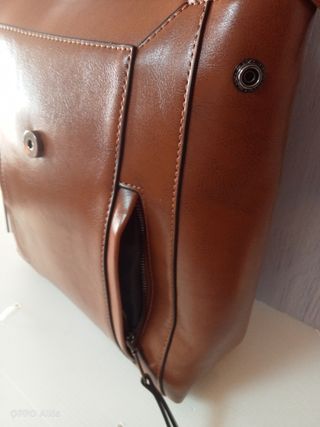 Mochila Bolso Mujer Cuero Marrón