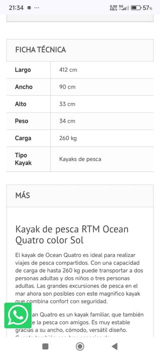 Kayak OCEAN QUATRO pesca ROTOMOD