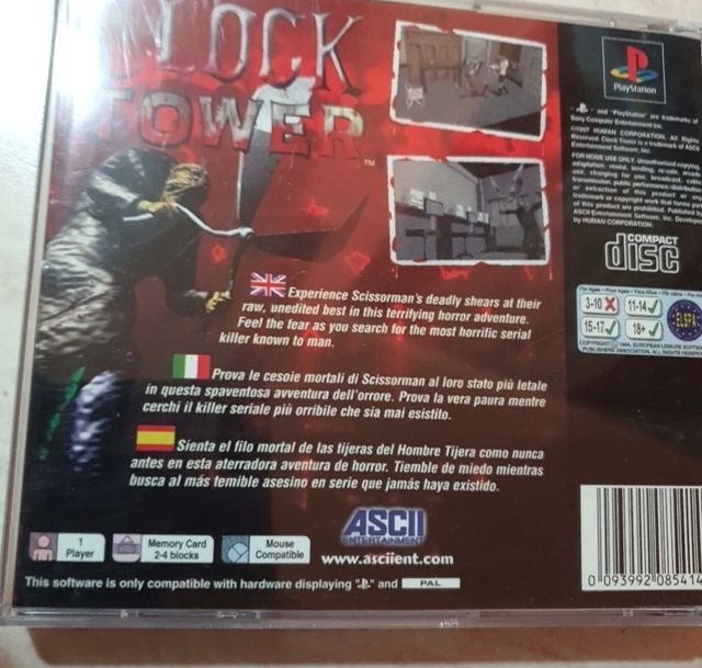 CLOCK TOWER PS1 ITA SPA UK LEGGERE DESCR