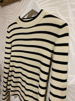 Jersey rayas beige y negro  L