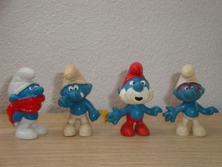 Puffi Puffo Lotto di 4 Puffi - Papa-Piange-Freddol