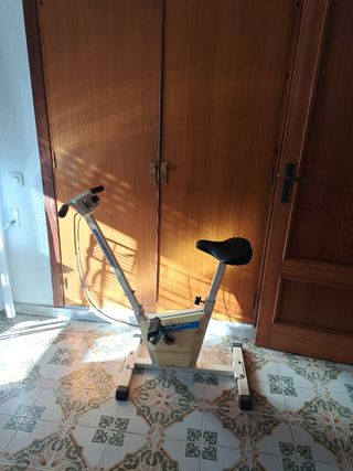 Bicicleta estatica vintage con remo