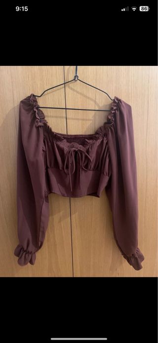 Top/blusa vaporosa marrón