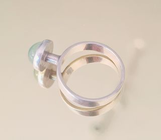 Anillo vintage para meñique | piedra verde