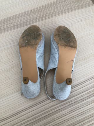 Zapatos fiesta plateados talla 40