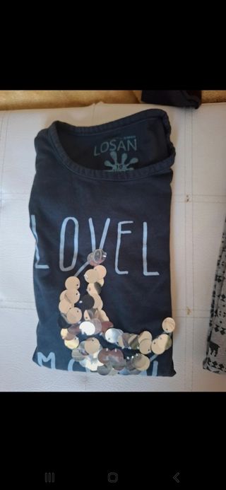 Set 5 magliette maniche lunghe e 1 maglione bimba