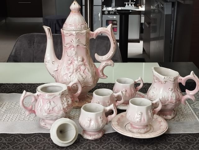 Juego café vintage rosa