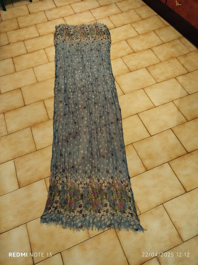 Pañuelo flores azul multicolor