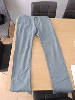 Pantalón chino azul hombre