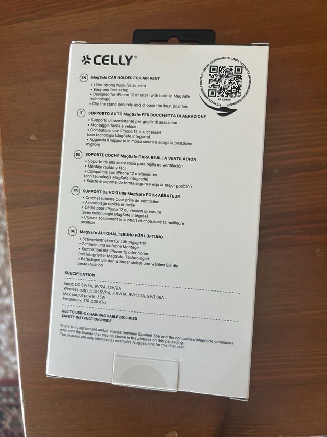 CELLY MagSafe Supporto Auto Wireless