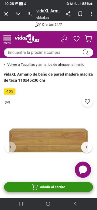Armario baño madera maciza vidaXL