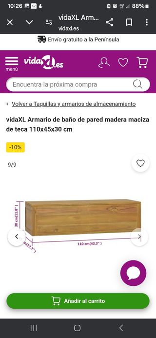 Armario baño madera maciza vidaXL