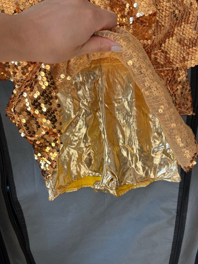 Vestido lentejuelas dorado niña