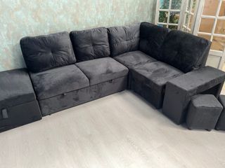 SOFA CAMA RINCONERA + ARCON Y 2 PUFF ¡NUEVO!