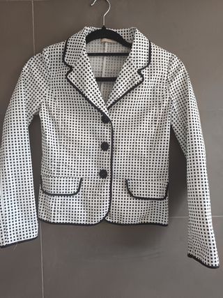 Americana  vichy blanco-negro