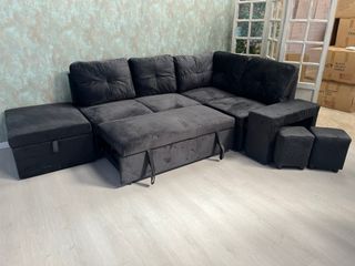 SOFA CAMA RINCONERA + ARCON Y 2 PUFF ¡NUEVO!