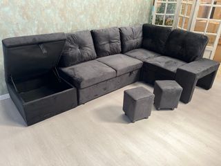 SOFA CAMA RINCONERA + ARCON Y 2 PUFF ¡NUEVO!