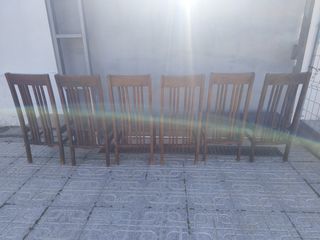 6 Sillas de madera de segunda mano.