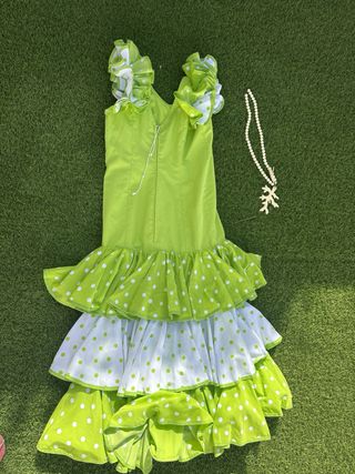Traje gitana niña lunares verde