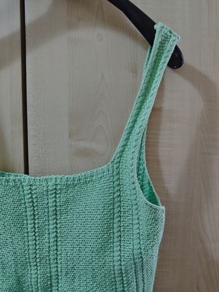 Crop top verde halter blusa tirantes