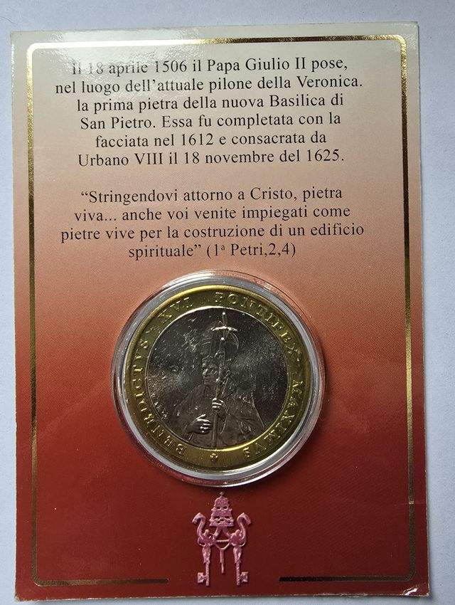 Medaglia V Centenario posa prima pietra San Pietro