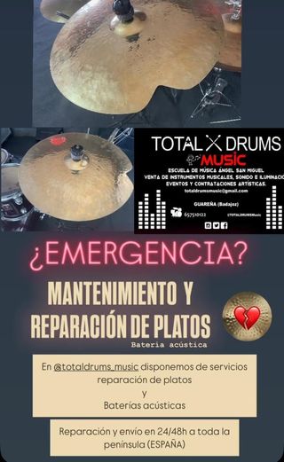 BATERIAS TOTAL DRUMS MUSIC REPARACIONES DE ROTURAS