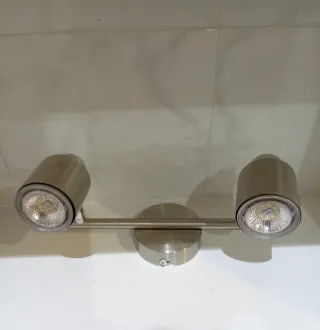 Aplique LED 2 luces - Metal plateado