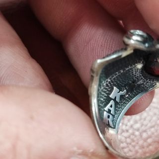 Anello Aquila Argento Rosso ottomano