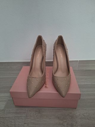 Scarpe Beige con Tacco