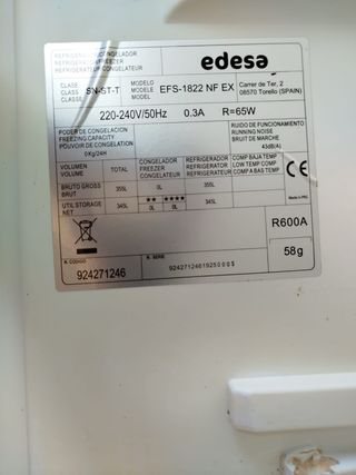 Frigorífico 180cm inoxidable averiado