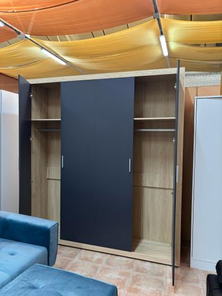 Nuevo✅ Ropero con gran almacenamiento NEGRO 🆕