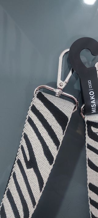 Correa bolso cebra plata misako