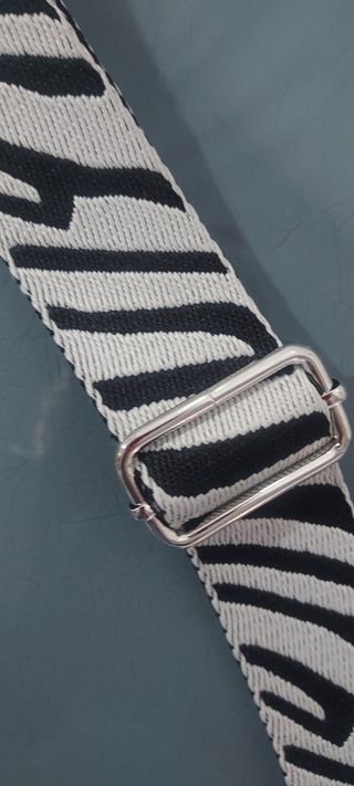 Correa bolso cebra plata misako