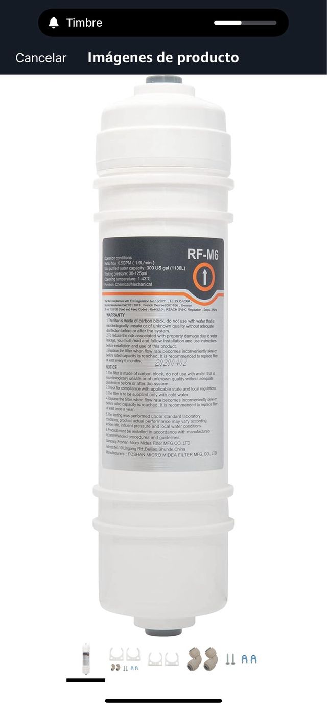 Filtro para frigorifico americano