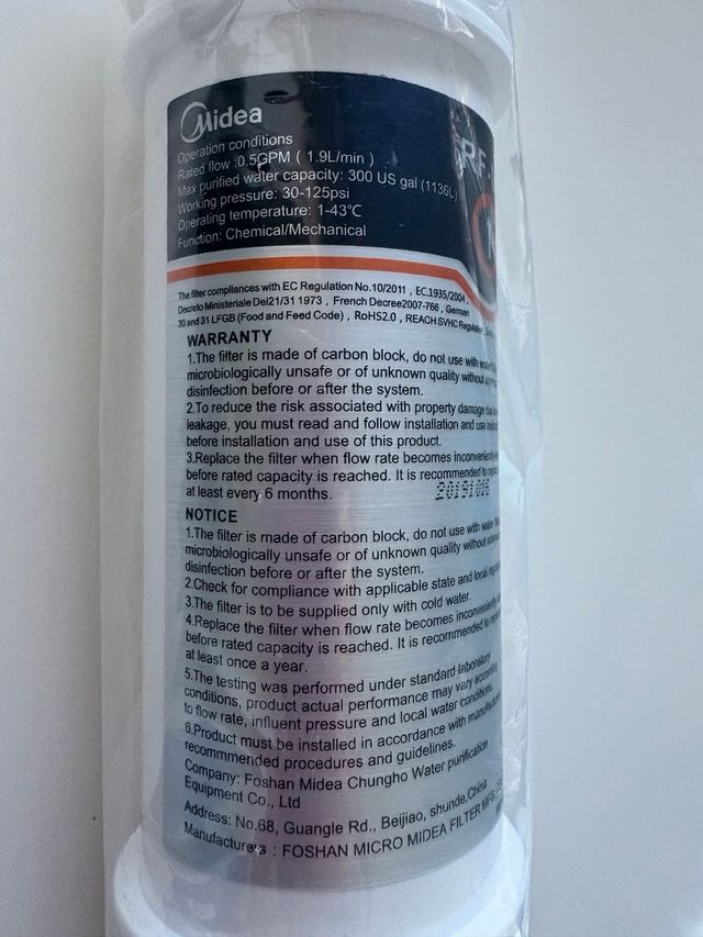 Filtro para frigorifico americano