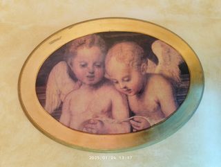 Quadro Angeli - Dipinto ovale