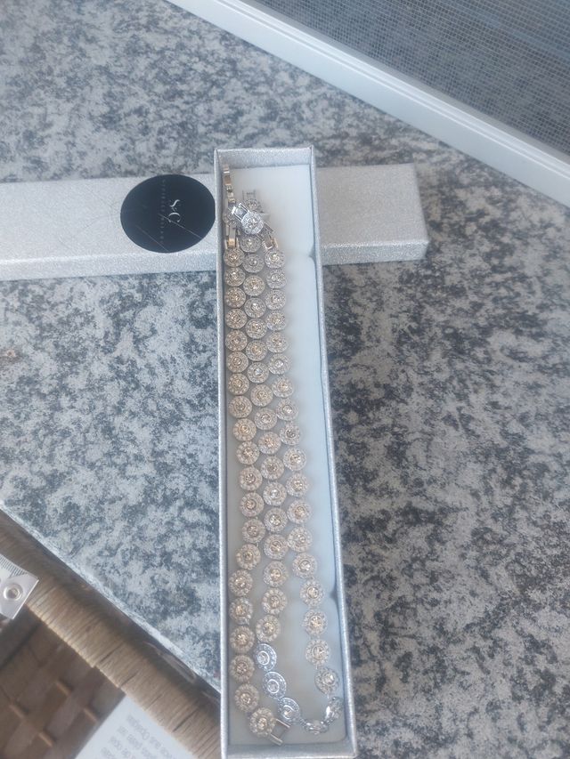 Parure argentata collana bracciale