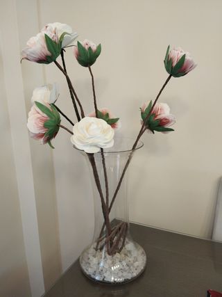 Jarrón cristal decoración blanco