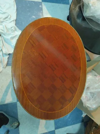 Mesa auxiliar vintage - madera y metal