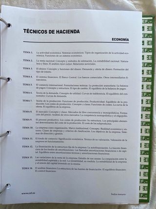 Temario Técnico de Hacienda