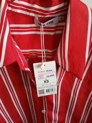 Camisa Salsa Jeans rayas rojas XS
