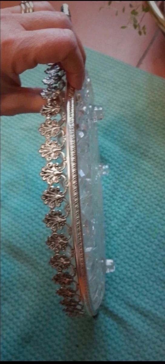 Vassoio  in cristallo  vintage handcut