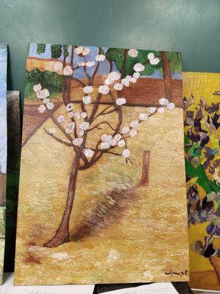 Cuadros al óleo: Arboles en flor